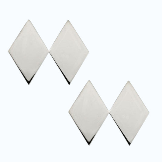 Lieutenant Colonel (LTC), Cadet/ROTC Double Diamond – Silver – Clutch Back, 1 Pr