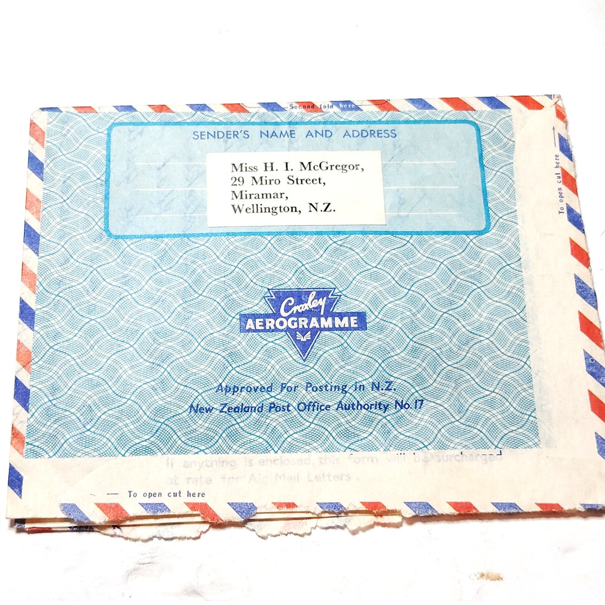 1968 New Zealand 3c Puarangi Airmail Aerogramme Cover to USA Postal History