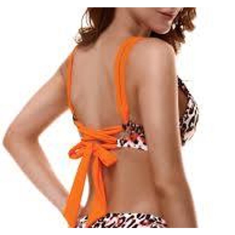 Peddney Leopard Bikini Top Women’s Small Adjustable Straps Swim