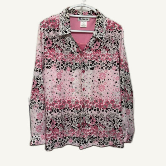 Maggie Sweet 2PC Pink & White Floral Top & Tank Set - Women's Large