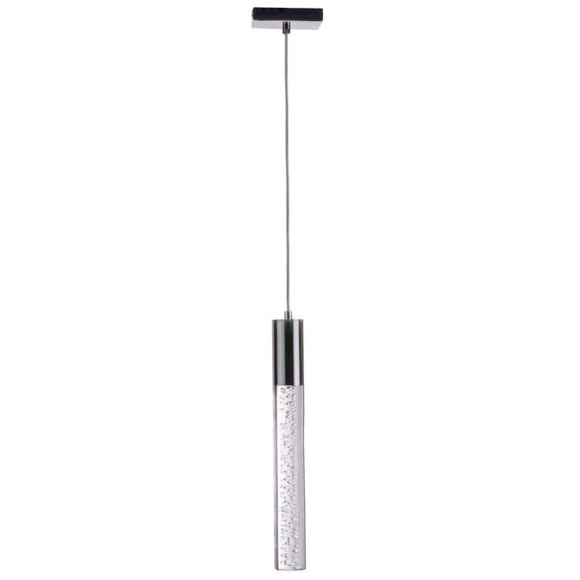 Finesse Decor 1-Light GU10 Chrome Sparkling Night Cylinder Large Acrylic Pendant