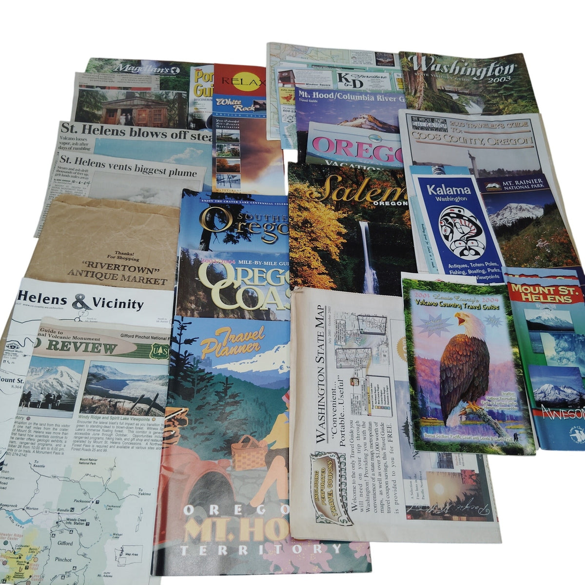 Vintage Oregon & Washington Travel Ephemera Collection (2003) Maps, Brochures