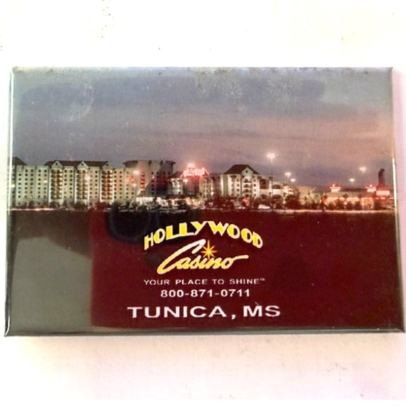 Hollywood Casino Tunica Acrylic Magnet Night View 3‑1/4" × 2‑1/4"