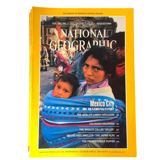 National Geographic Magazine AUG 1984, Mexico city, Colorado, Whales, Japan ...