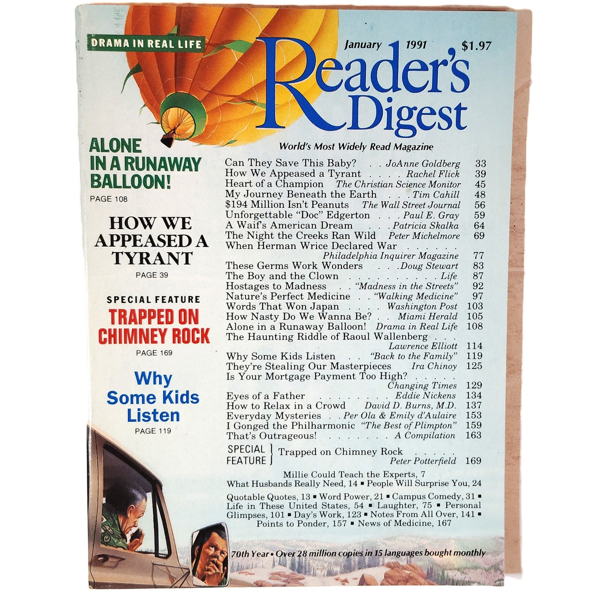 Reader's Digest Magazine January 1991 Vintage "Doc" Edgarton Back Issue