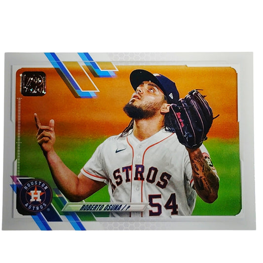 2021 Topps Series 1 Roberto Osuna Houston Astros Pitcher Card #2 VG/EX