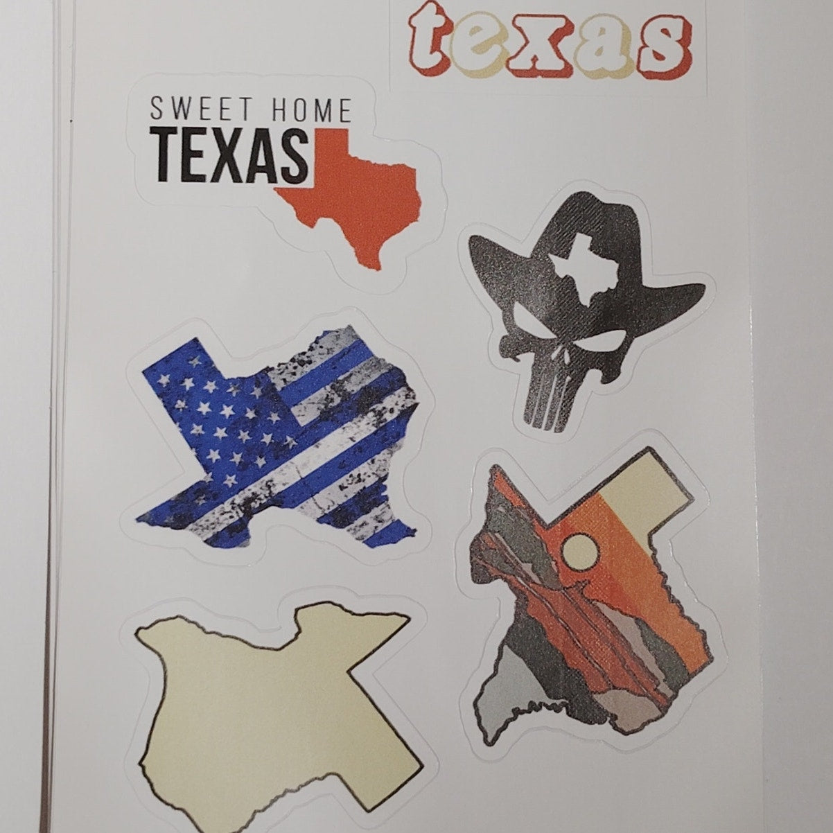 Texas Stickers 56‑Pc Waterproof Vinyl Decal Pack for Travel & Accessories
