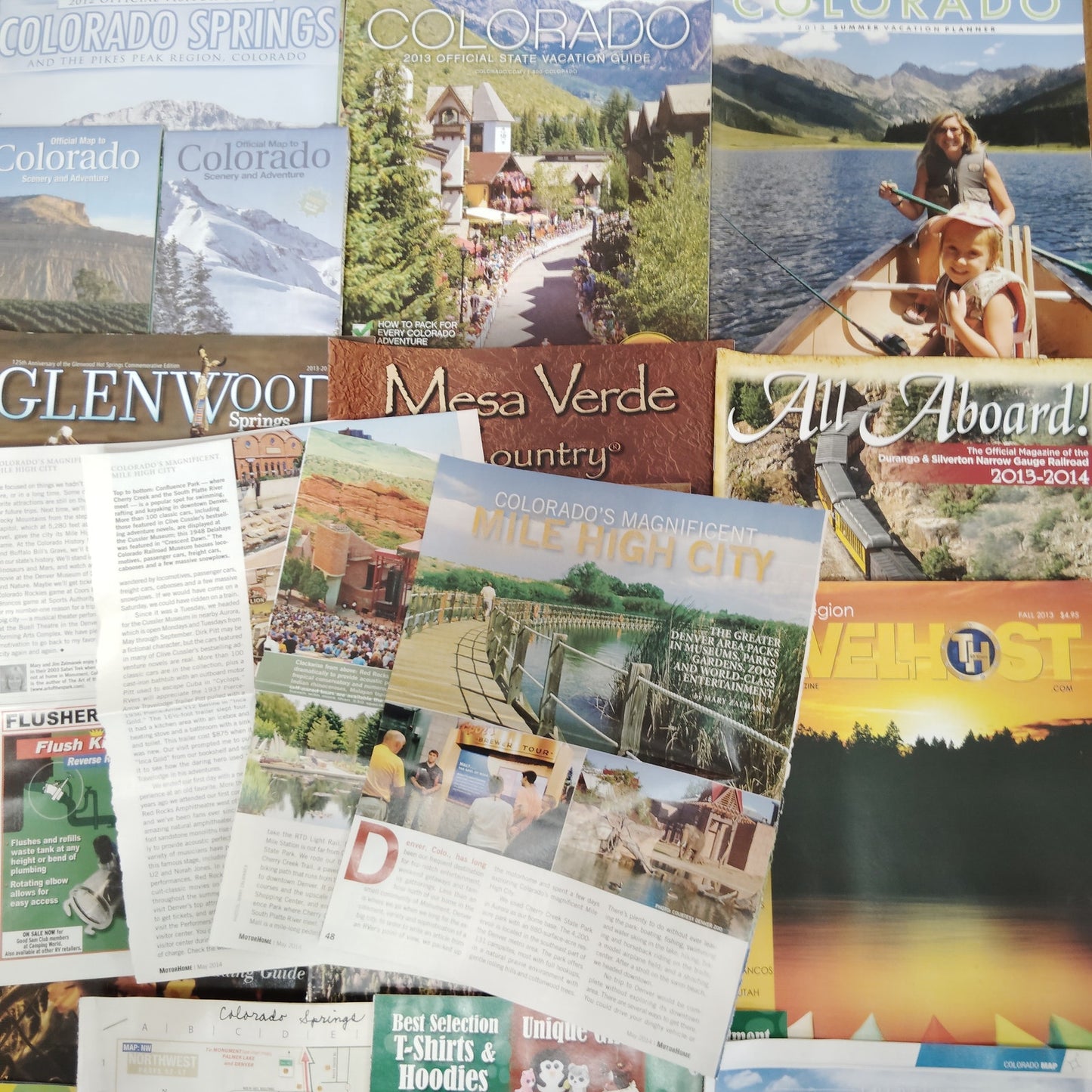 Colorado Tourism Guides & Ephemera Lot (2011-2013) - Maps & Brochures - 7 lbs.