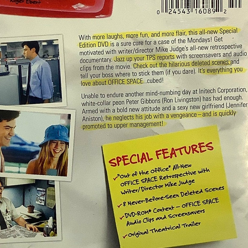 Office Space - Special Edition with Flair (Full Screen Edition, 2005, DVD) EUC