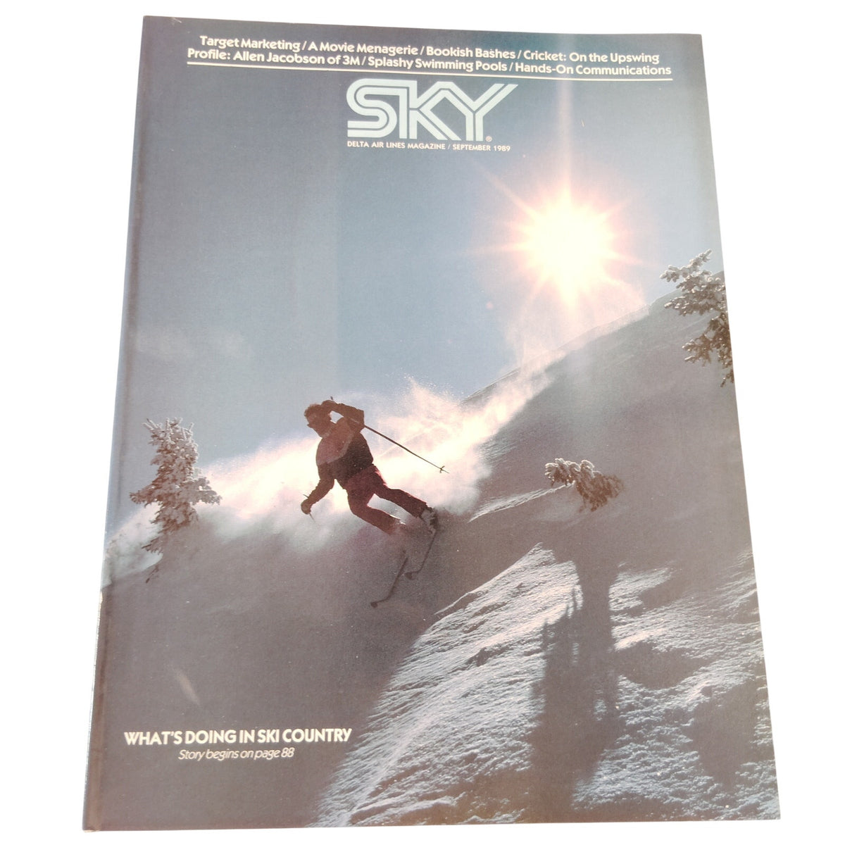 Delta Sky Magazine Sept. 1989 - Allen Jacobson Profile, Cricket, Movie Menagerie