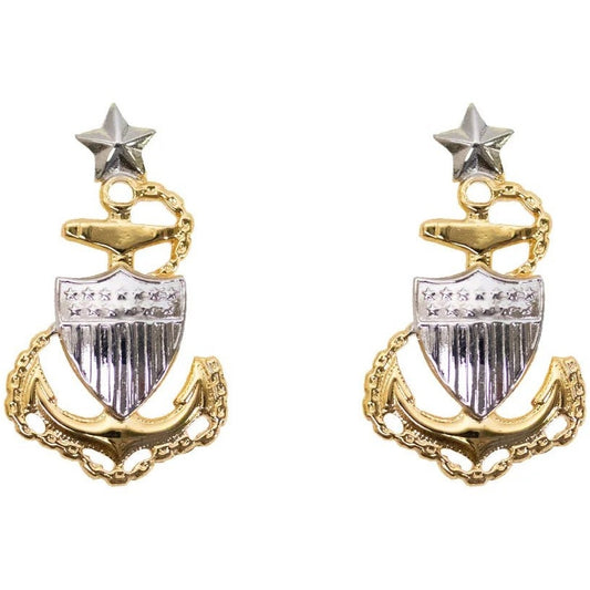 Coast Guard Collar Device – E8 Senior Chief Petty Officer (SCPO)  5/8" x 1-1/8"