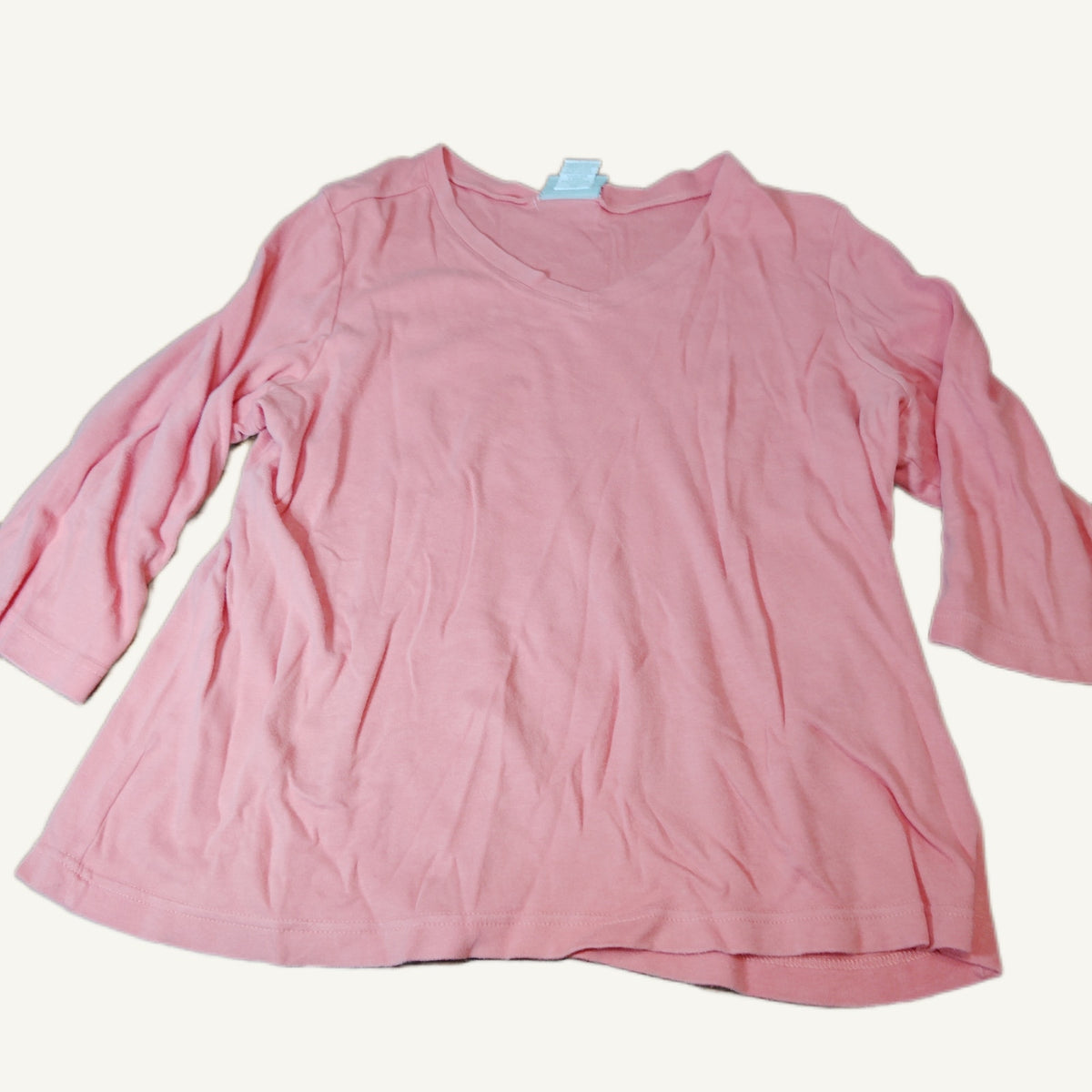 Blair Women's Pink V-Neck Top & Blue Side Stripe Jogger Pants Set Large
