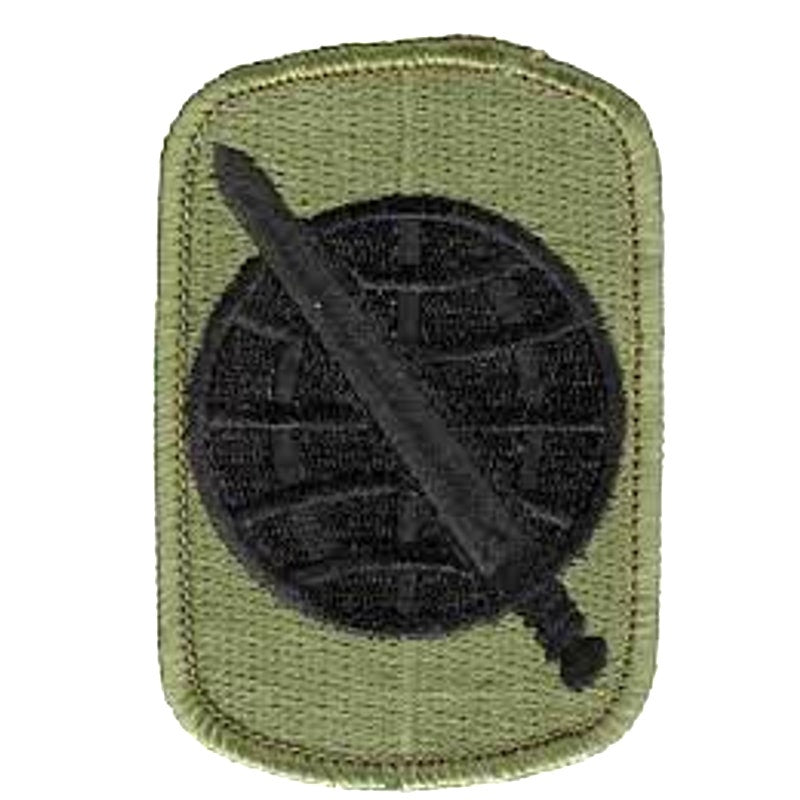 Army 358th Civil Affairs Brigade SSI Patch Subdued Black Bagby Green Sew‑On 3×2"