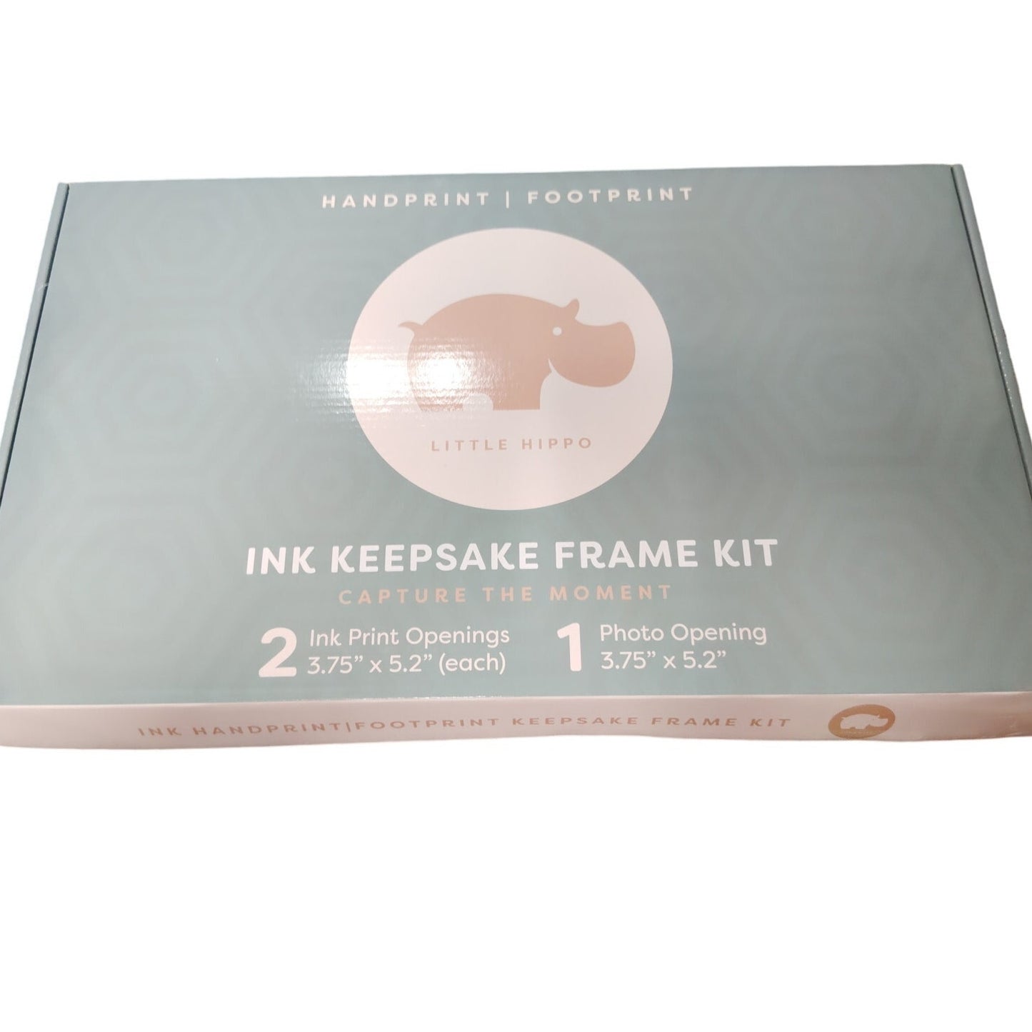 Little Hippo Ink Keepsake Frame Kit 2 Ink Print Openings & 1 Photo Opening White