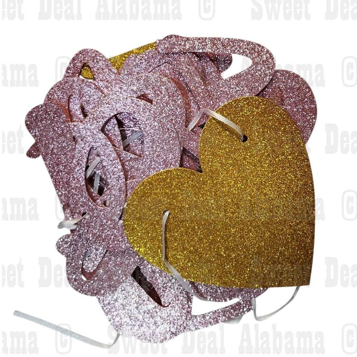 Party Banner "you're simply the best” Rose/Gold Glitter Paper Banner, Pre-Strung