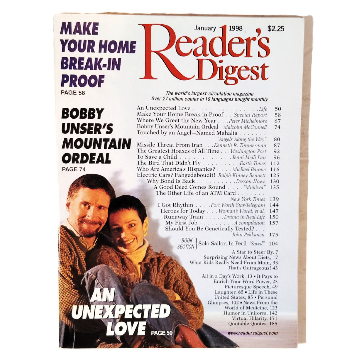 Reader's Digest January 1998 Vintage Magazine - James Bond Bobby Unser