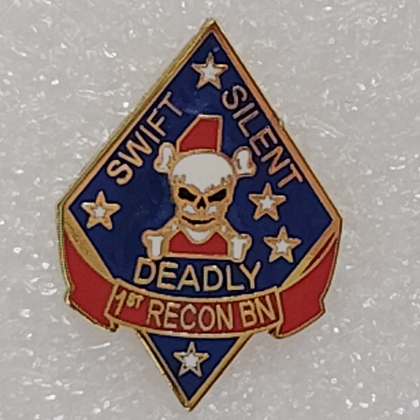 USMC 1st Recon Battalion "Swift, Silent, Deadly" Novelty Hat/Lapel/Brooch Pin