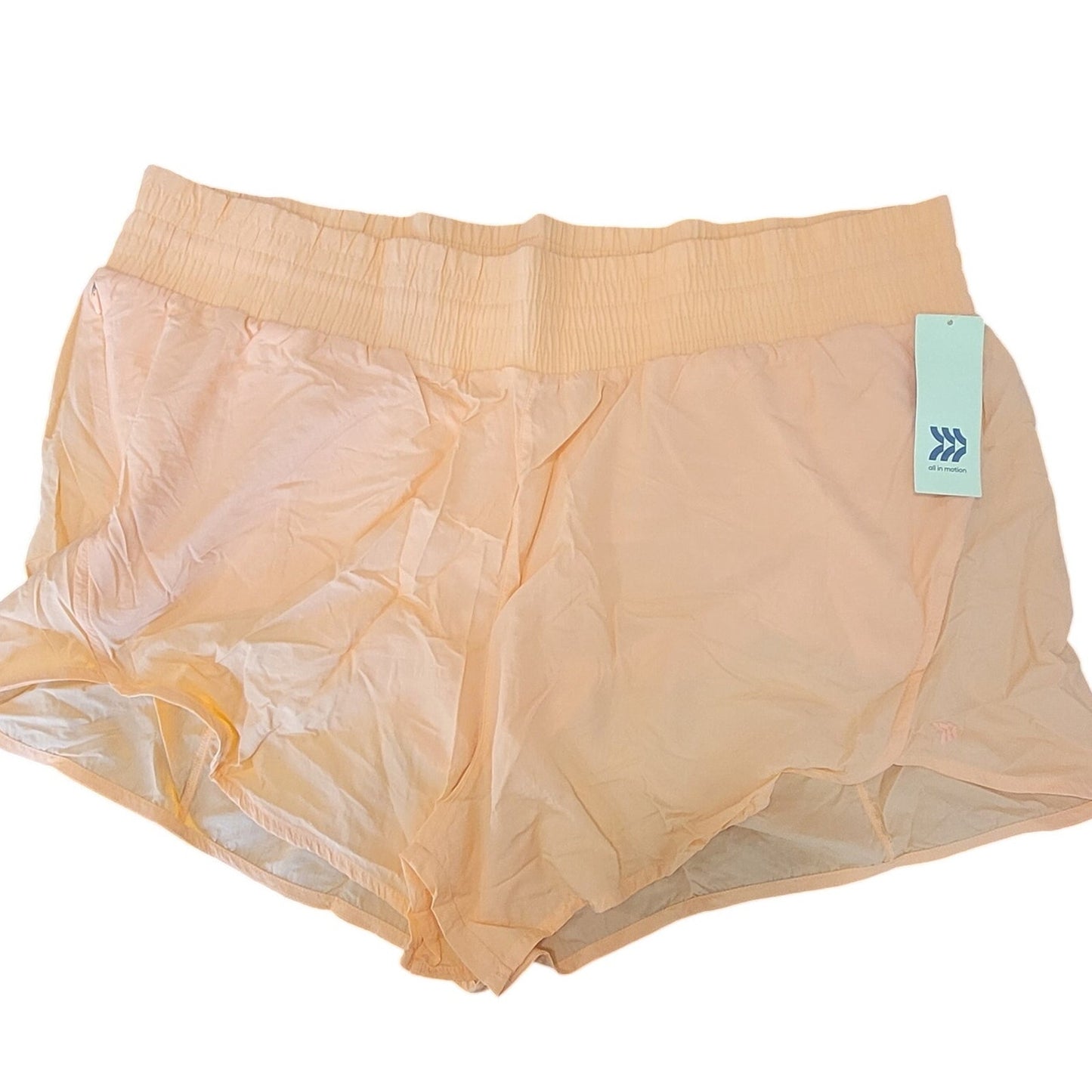 Women’s High‑Rise Crinkle Shorts – All in Motion – Light Orange – Small