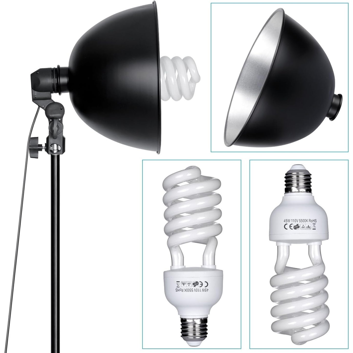 32x32" Photography Shooting Tent Kit, 400W 5500K Lights 4 Backgrounds