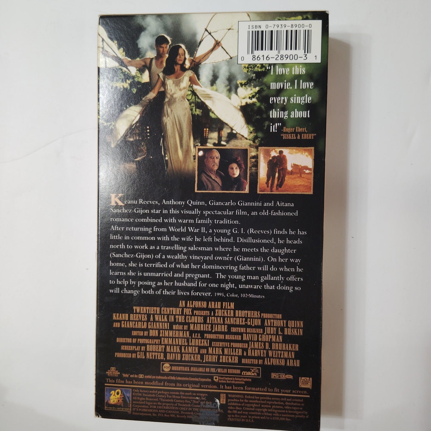 A Walk in the Clouds VHS 1996 Keanu Reeves Aitana Sanchez‑Gijón Romantic Drama