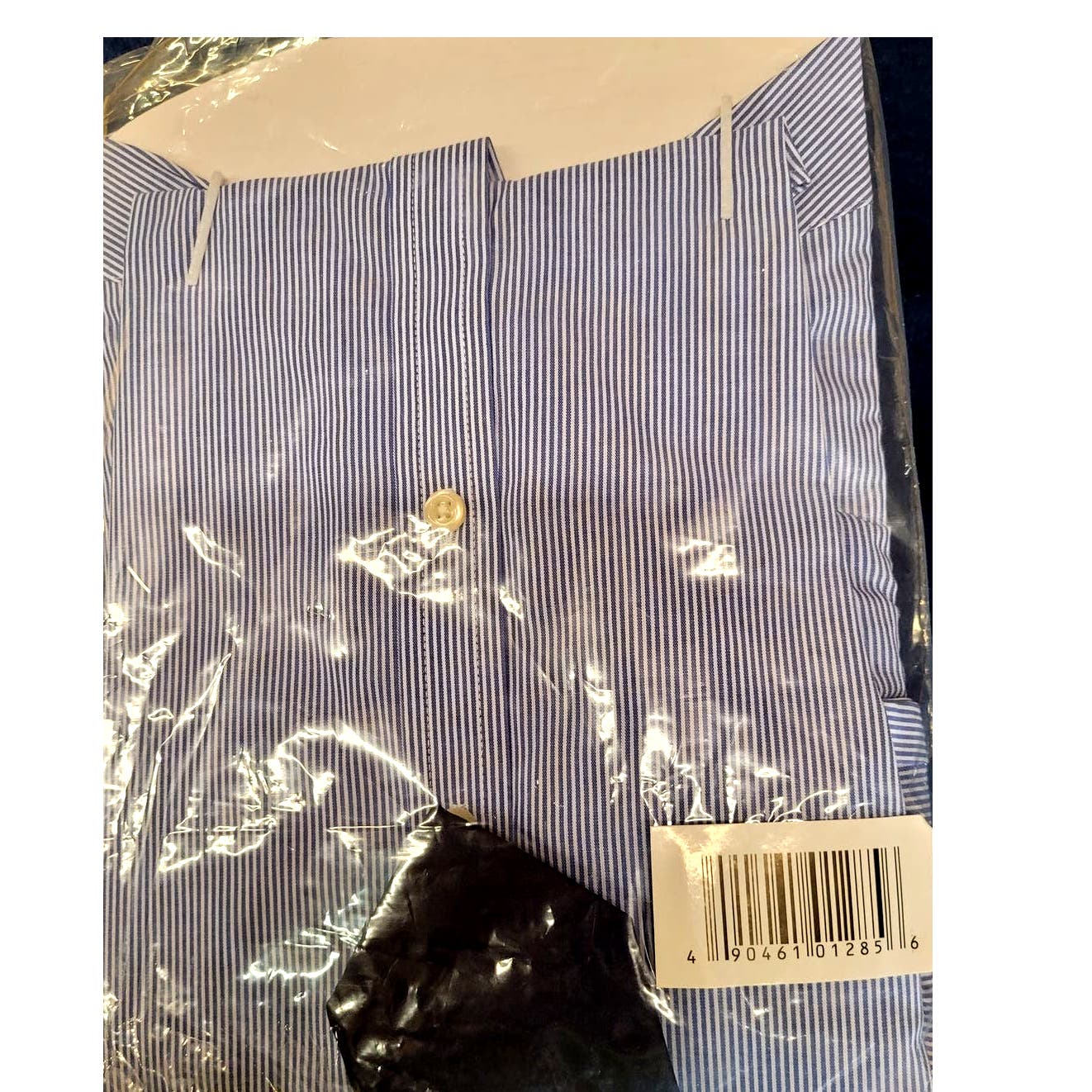 Boys Long Sleeve Dress Shirt & Tie Blue Striped Navy, XS, 37-50 Lbs. 24" Chest