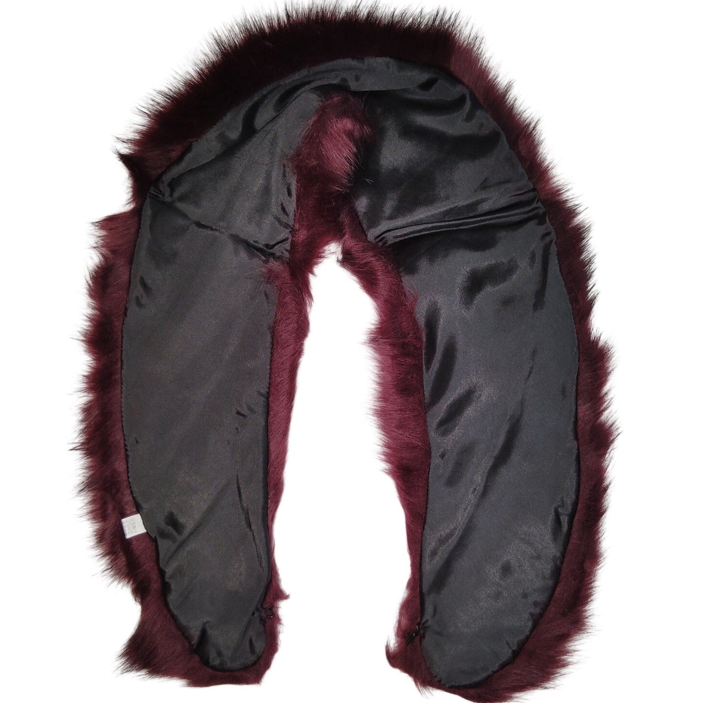 Lucky Leaf Faux Fur Collar Scarf Amaranth (Deep Burgundy) Soft Plush Wrap