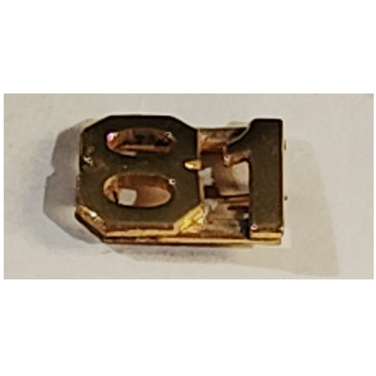 Early/Mid 1900s Brass C-Clasp "81" Collar Device 3/8"H Hat / Lapel Pin