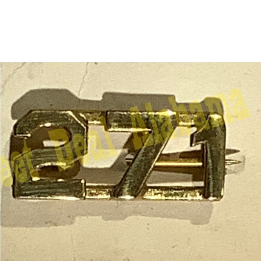 Early/Mid 1900s Brass C-Clasp Number "271" Collar Device 3/8"H Hat / Lapel Pin