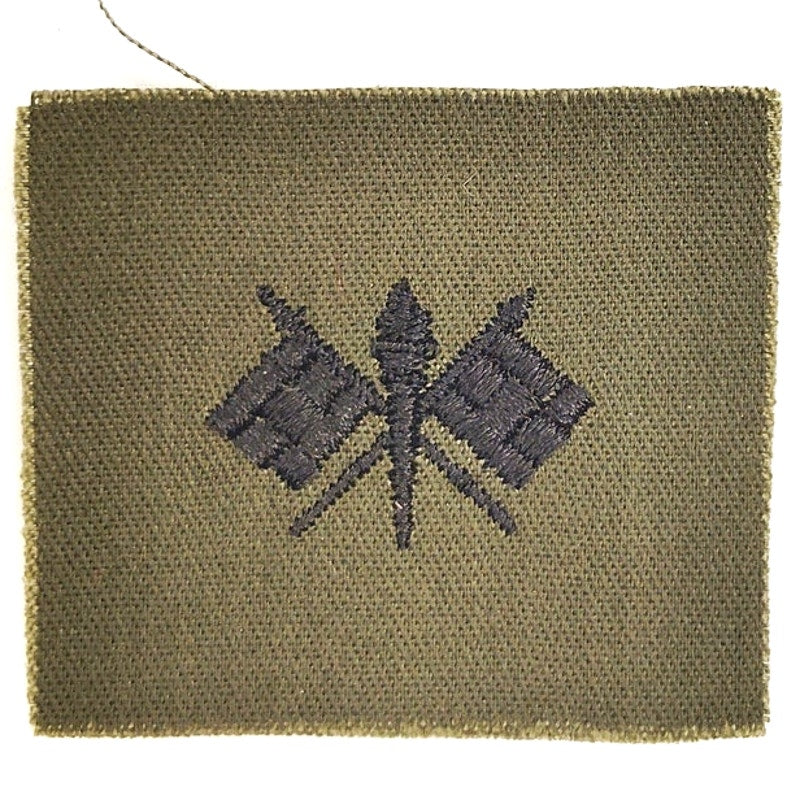 US Army Signal Corps Subdued ODG Branch Patch 2‑1/4" × 2" BDU Sew‑On NOS