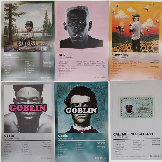 6 Album Cover Posters 8×12 Card Stock Wall Collage Prints Hip Hop Art Set