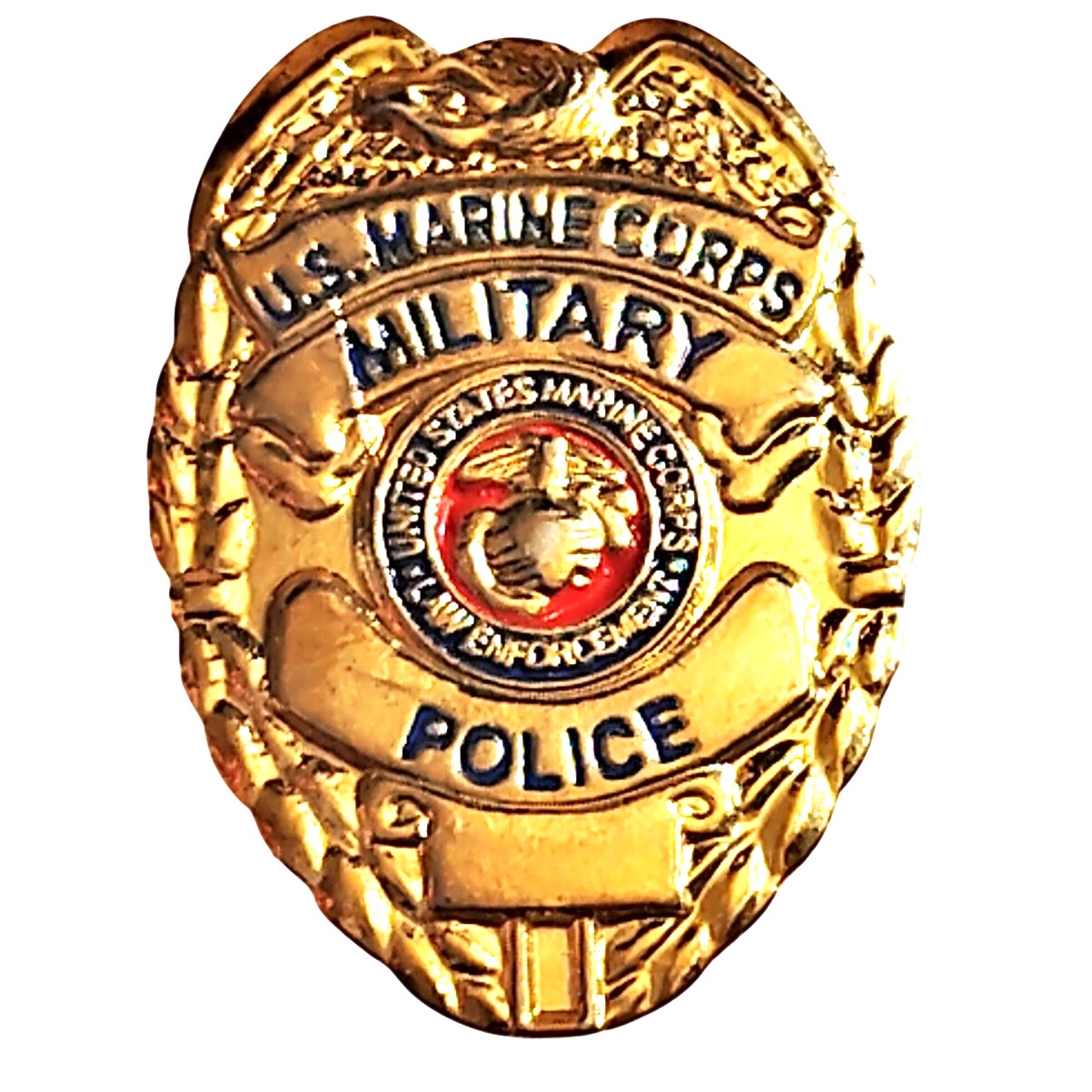 U.S.M.C. Military Police Badge Novelty Hat Lapel Pin, 1‑1/16" × 3/4"