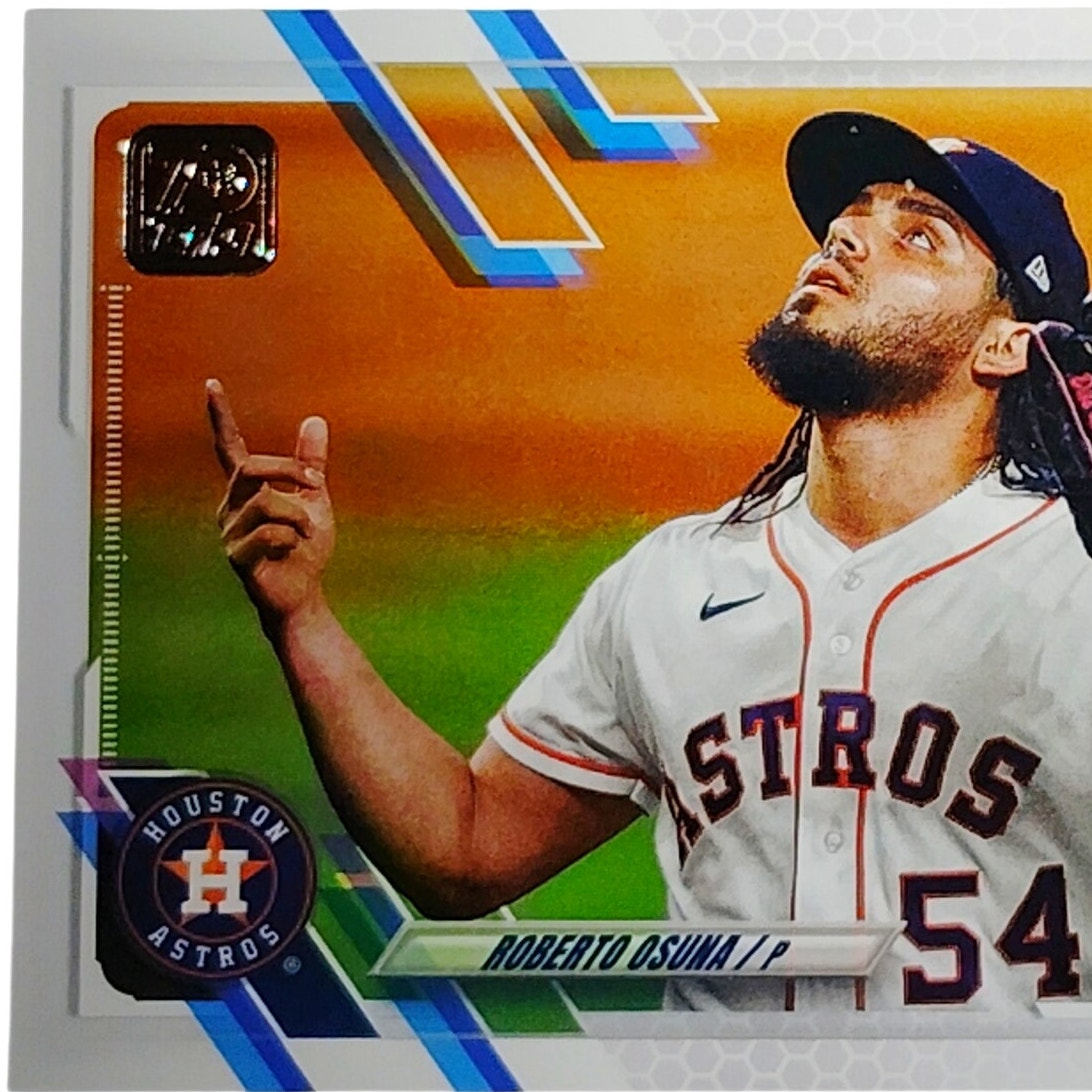 2021 Topps Series 1 Roberto Osuna Houston Astros Pitcher Card #2 VG/EX