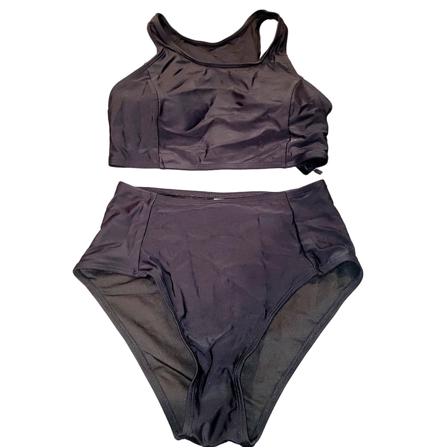 Tempt Me Two Piece High Waisted Bikini Set Sporty Swimsuit, SM (4-6)