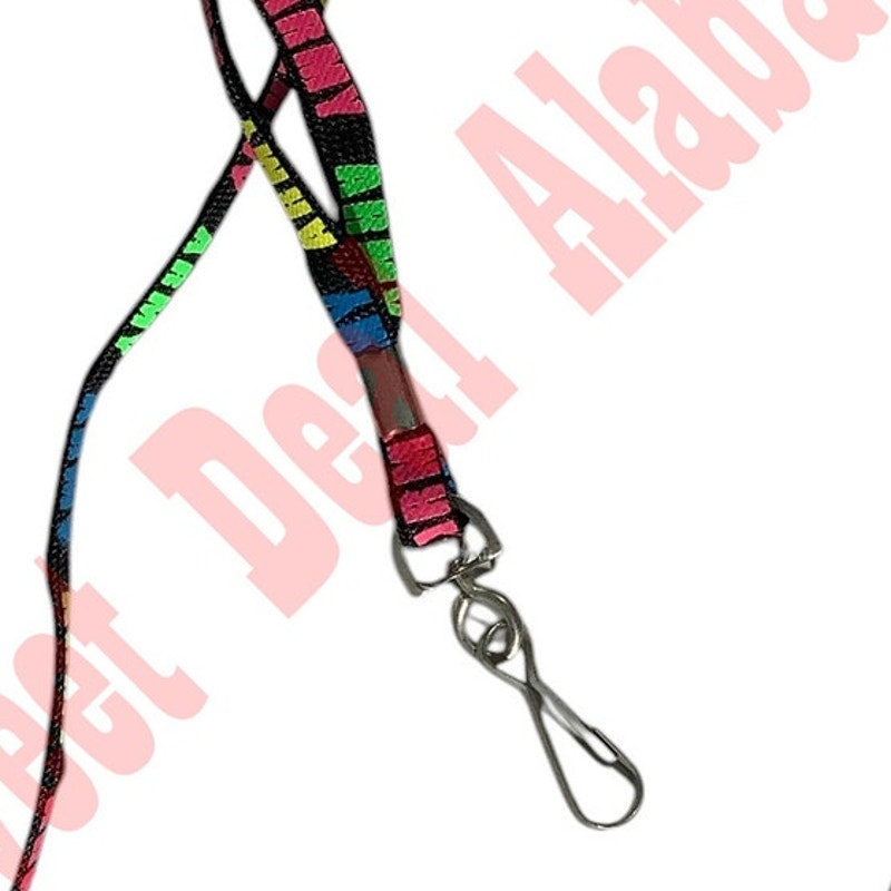 Army Multi-Color Lanyard, 5/16"W, with End Clip for Badge or Keyring 17"L (34")