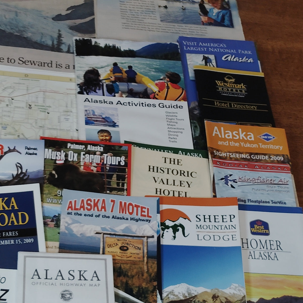 Vintage Alaska Travel Ephemera Lot - Maps, Brochures, Guides (2009-2016)