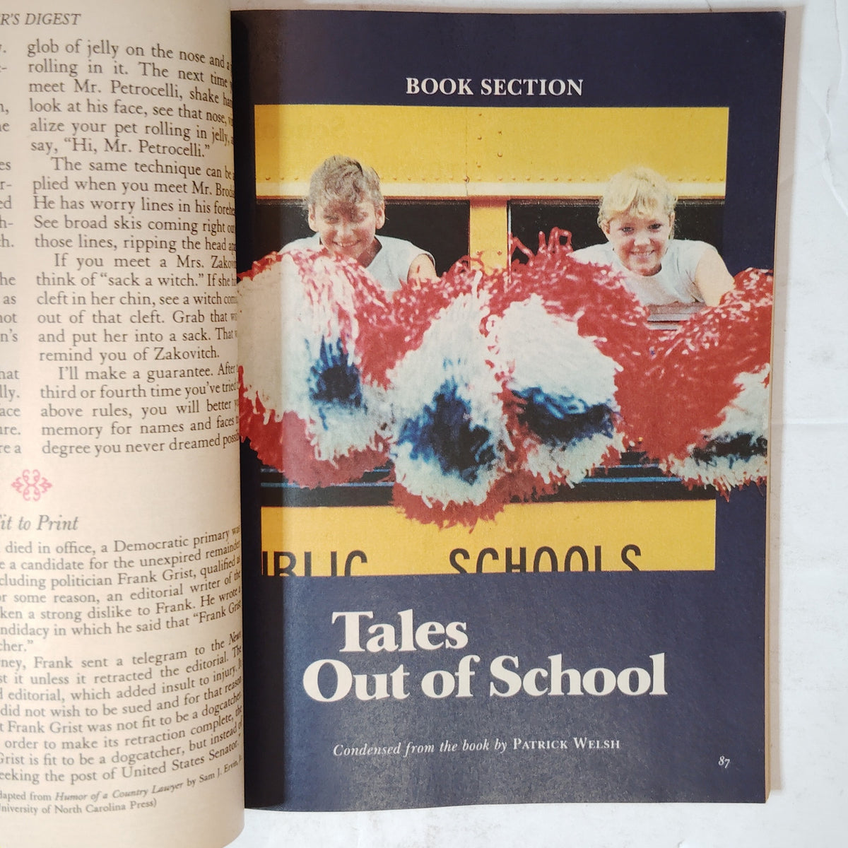 Reader's Digest October 1986 Tales Out of School 65th Year Vintage Magazine