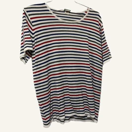 Sara Morgan Vintage XL Striped Lightweight Sweater Shirt - White Multi-Color