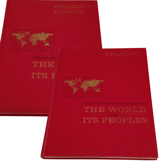 Vintage 1964 The World & Its Peoples: France & Monaco Vol 1 & 2 Hardcover Set
