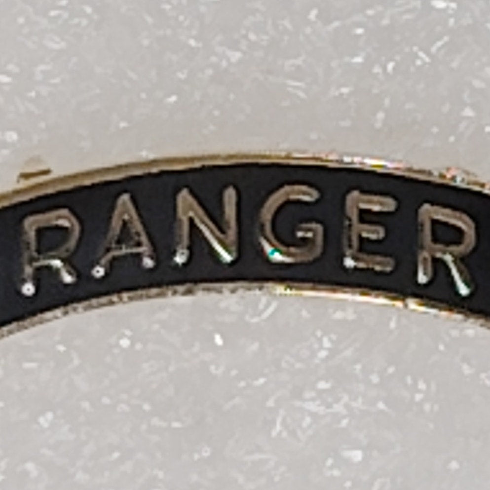 U.S. Army Ranger Miniature Tab Novelty Hat/Lapel/Brooch Pin, Enamel Metal
