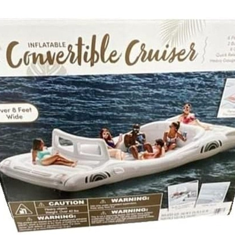 Member's Mark Inflatable Convertible Cruiser – White – 6-Person Float – 8' Wide