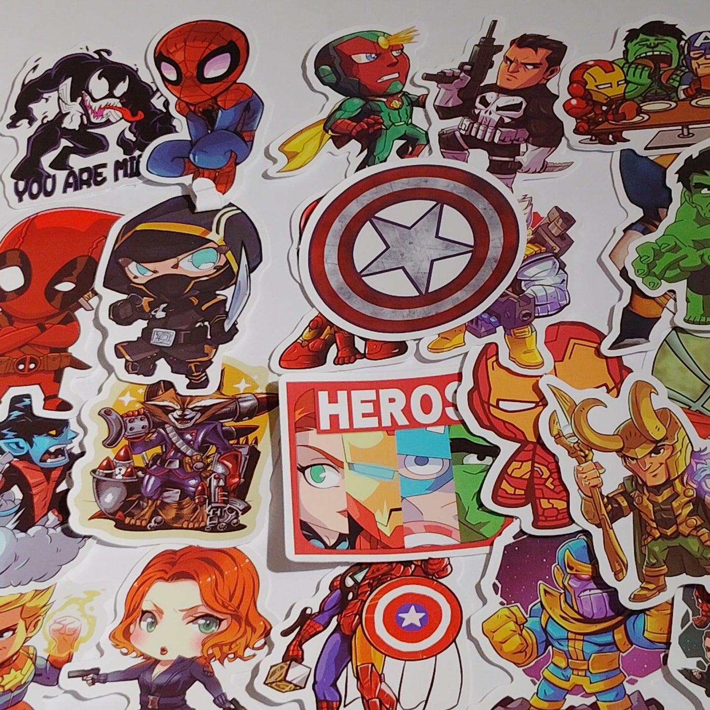 130‑Pc Marvel Chibi Vinyl Sticker Pack Waterproof Laptop Water Bottle Decals