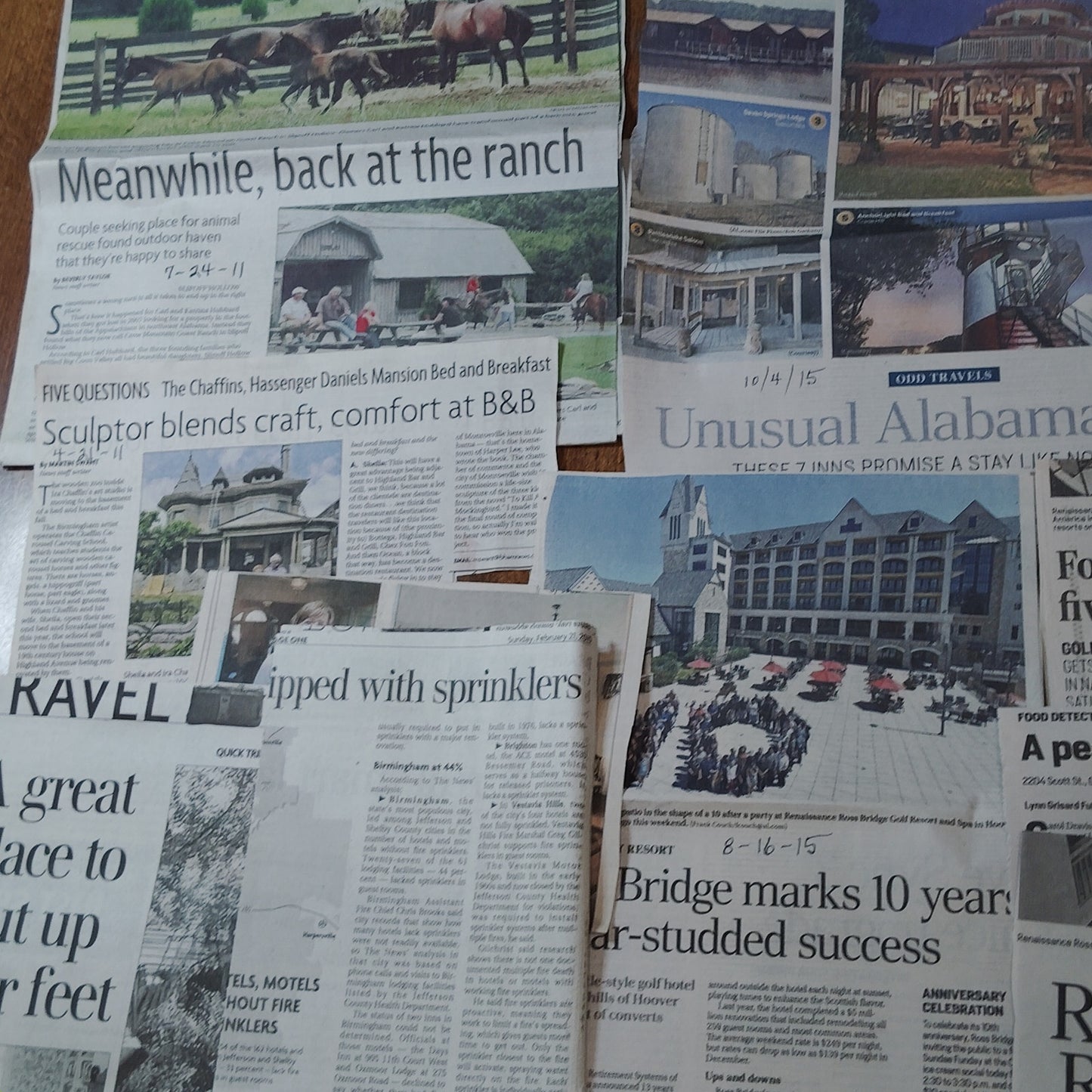 Vintage Alabama Hotels Travel Ephemera Collection - Newspaper Clippings & Ads
