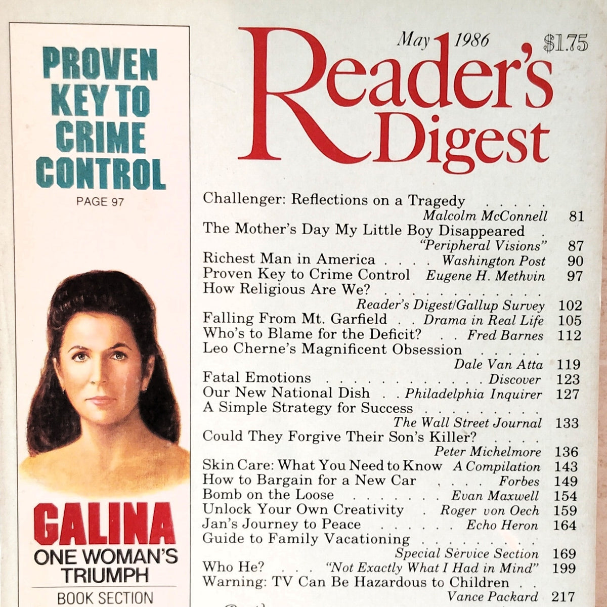 Reader's Digest May 1986 Vintage Magazine - Challenger Tragedy, Sam Walton