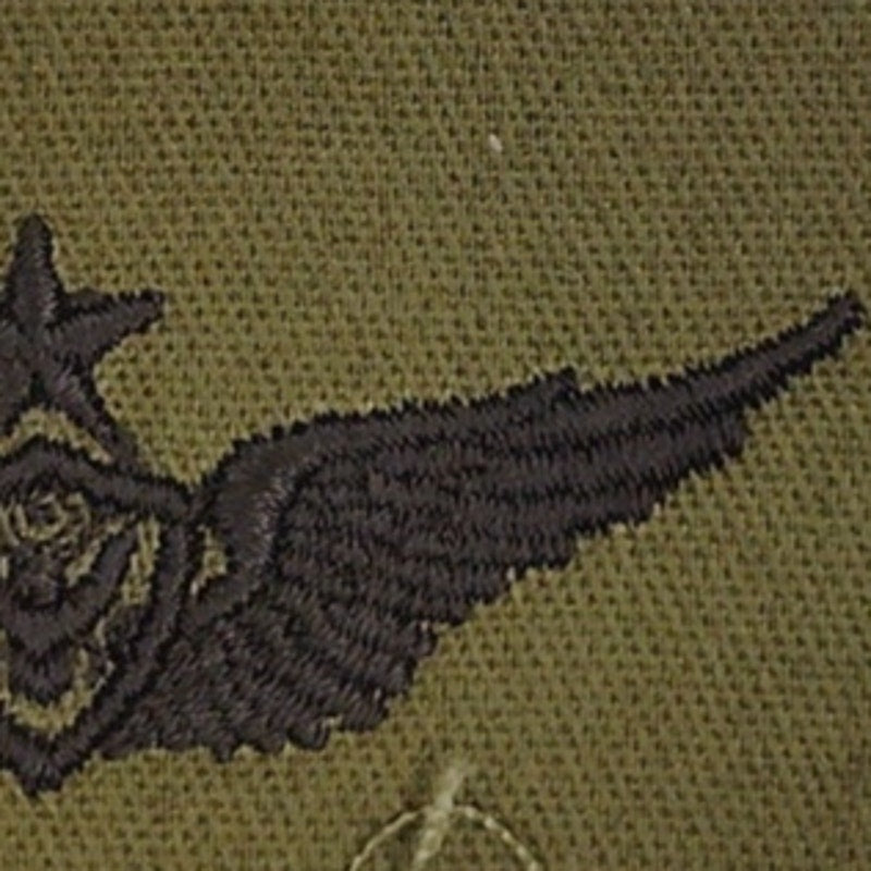 US Army Senior Aviator Subdued OD Green Badge Patch 3‑1/2" × 2" Sew‑On