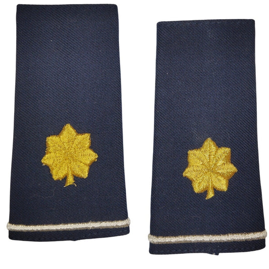 USAF Major O‑4 Service Dress Epaulets Blue w/ Gold Oak Leaf 4‑1/4" × 2‑1/8"