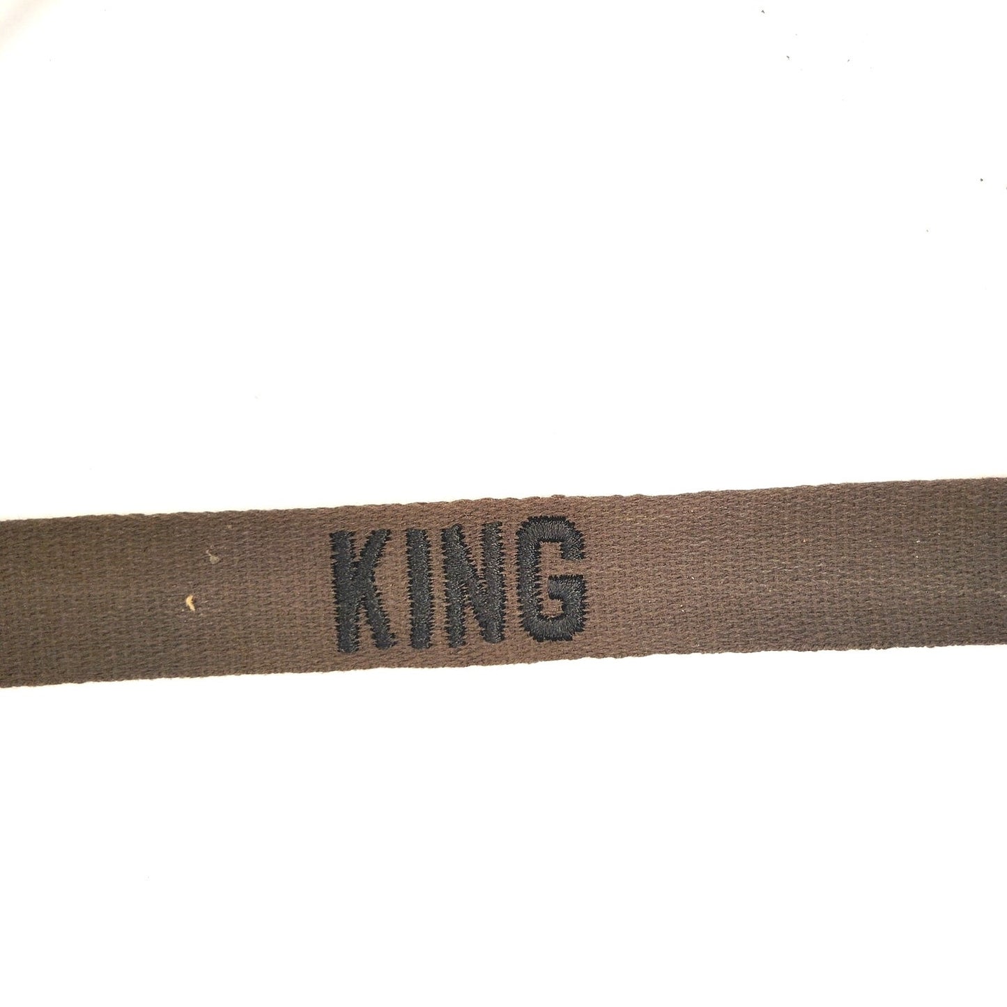 Vintage OD Green Embroidered "KING" Uniform Name Tape 7.75 in. x 1 in. Sew-On