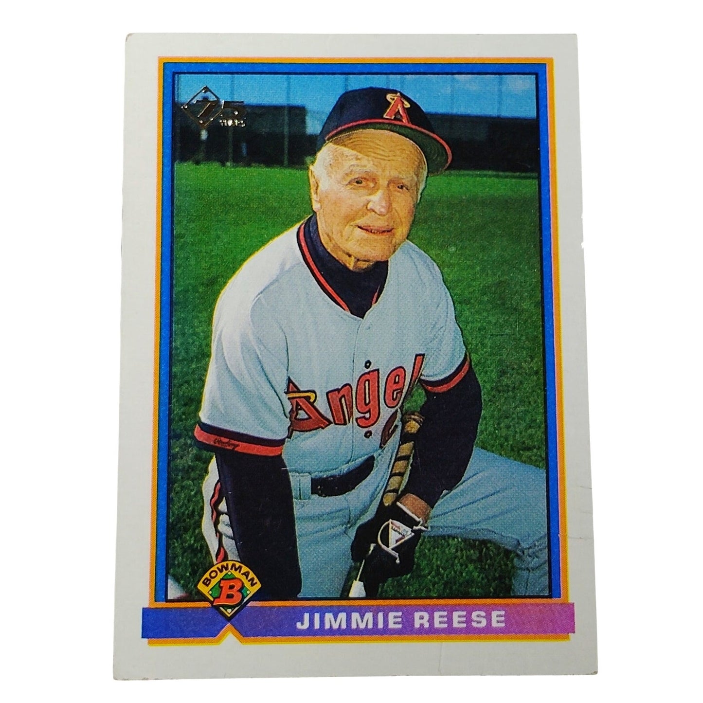 1991 Bowman Jimmie Reese #186 California Angels Coach Baseball Card NM