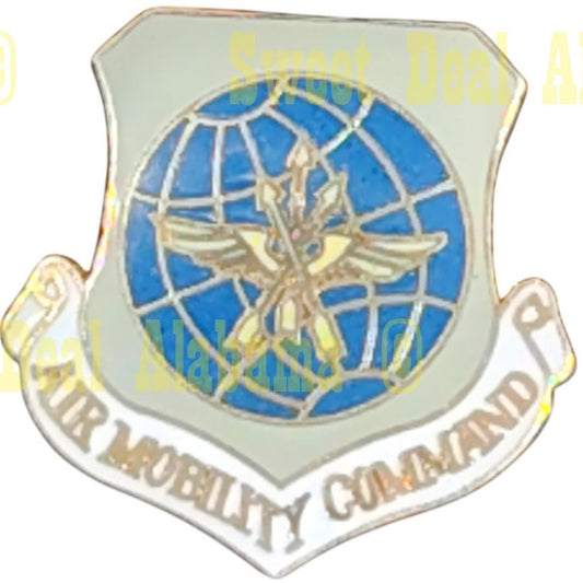 Air Mobility Command Hat, Lapel, Brooch Novelty Collectors Pin 1-1/8"H x 1-1/8"W