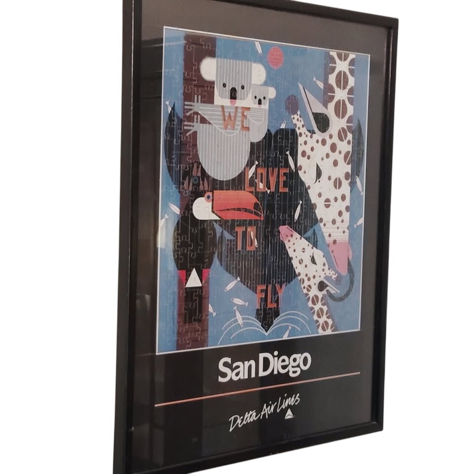 Charley Harper Delta San Diego Zoo We Love To Fly Framed Puzzle 29x23