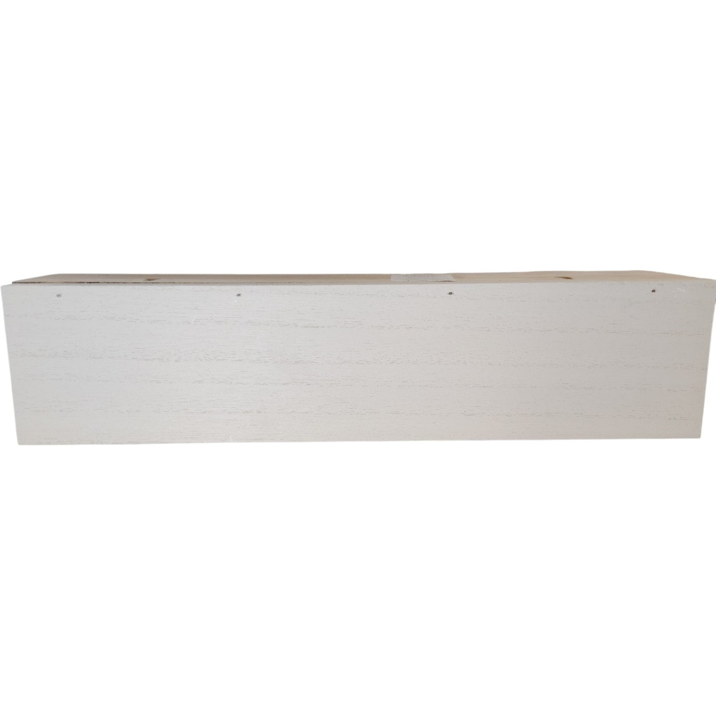 Natural Wood Wall-Mounted Coat Rack – 4 Pegs, Whitewashed Shelf Surface – 13" x 3" x 3"